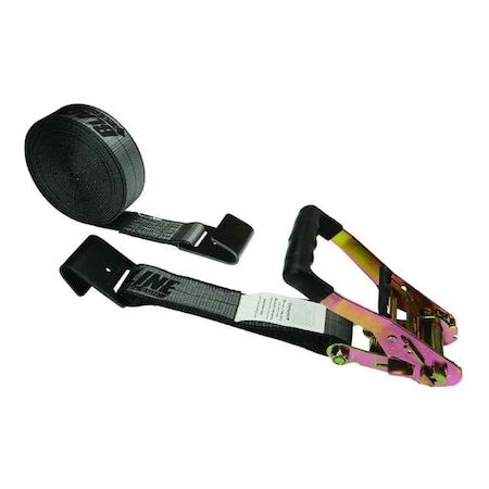 Us Cargo Control Blackline 2" x 30' Ratchet Strap w/ Flat Hooks BL5630FH